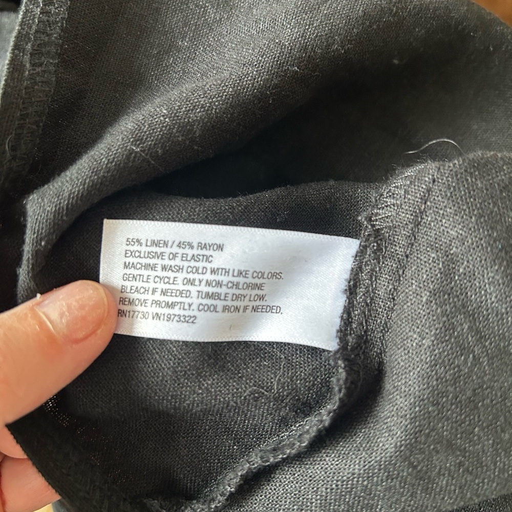 Wild Fable Black Linen Blend Smocked Top Mini Dress - Picture 8 of 9